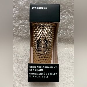 Starbucks Ornament Gold Bling Key Chain